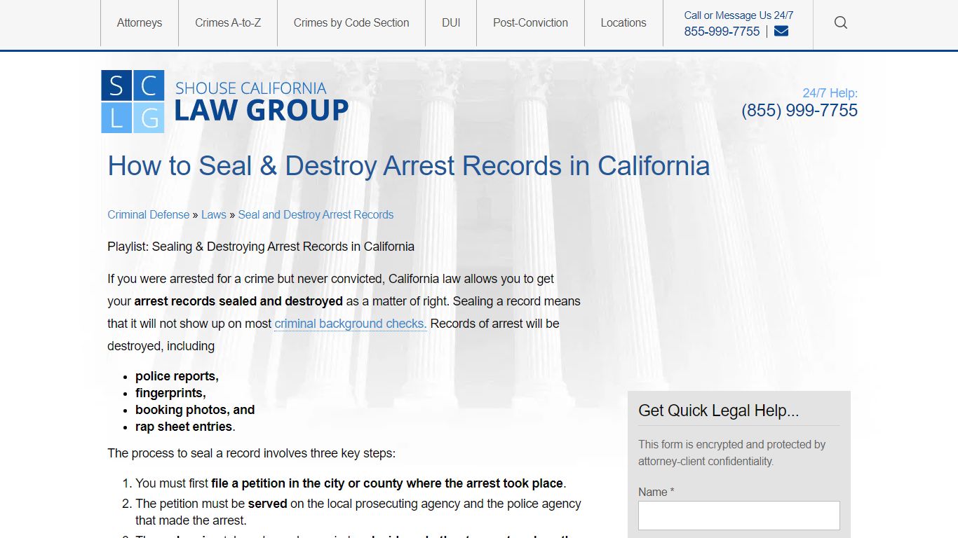 How to Seal & Destroy Arrest Records in California